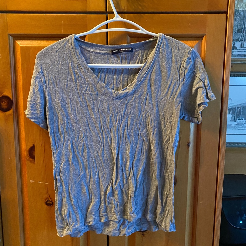 Plain grey v neck